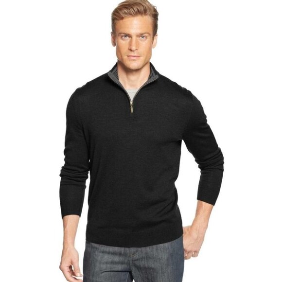 Club Room 1/4 Zip Merino Wool Blend Mens Pullover - Picture 1 of 11